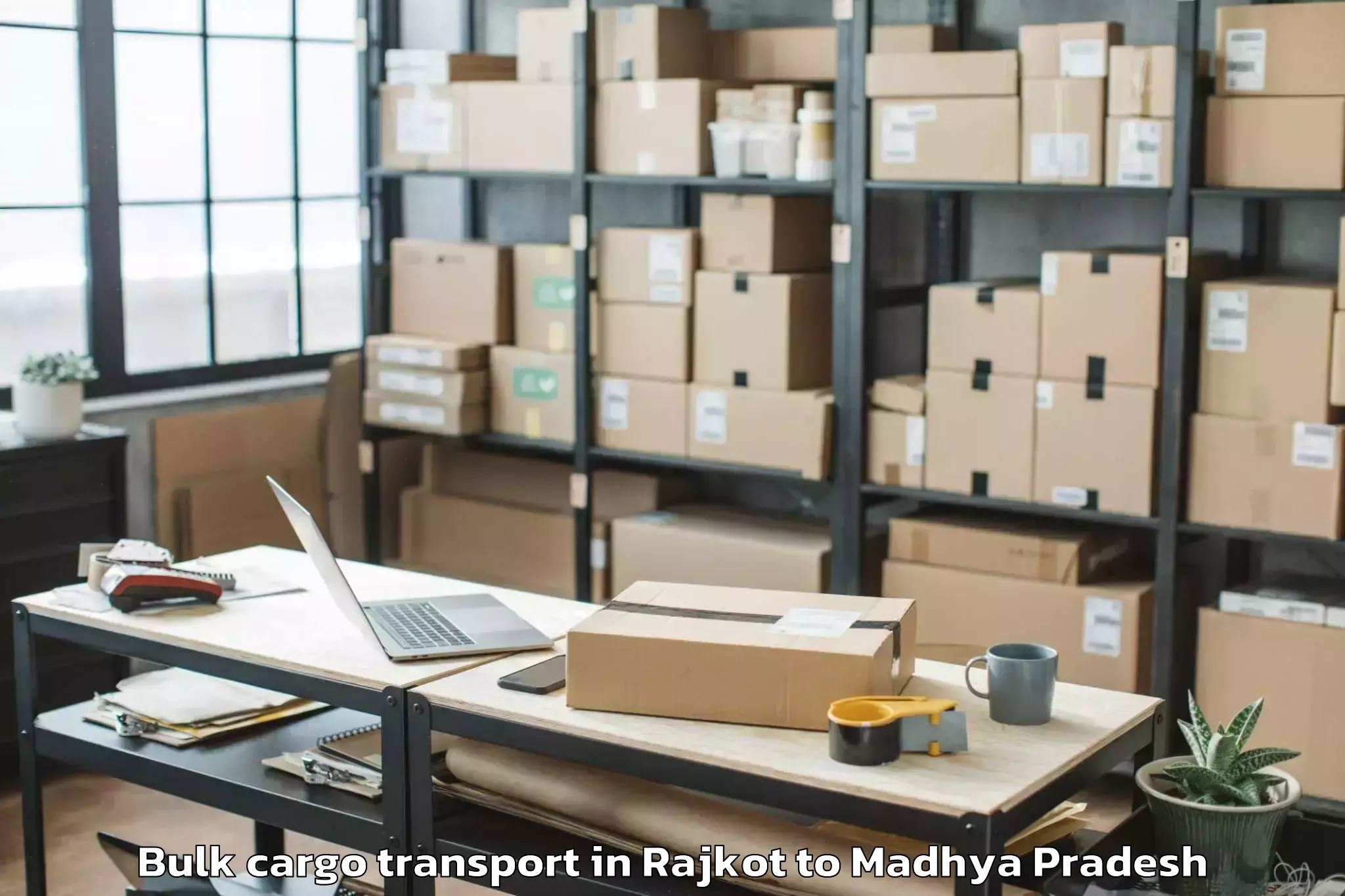 Reliable Rajkot to Guna Bulk Cargo Transport